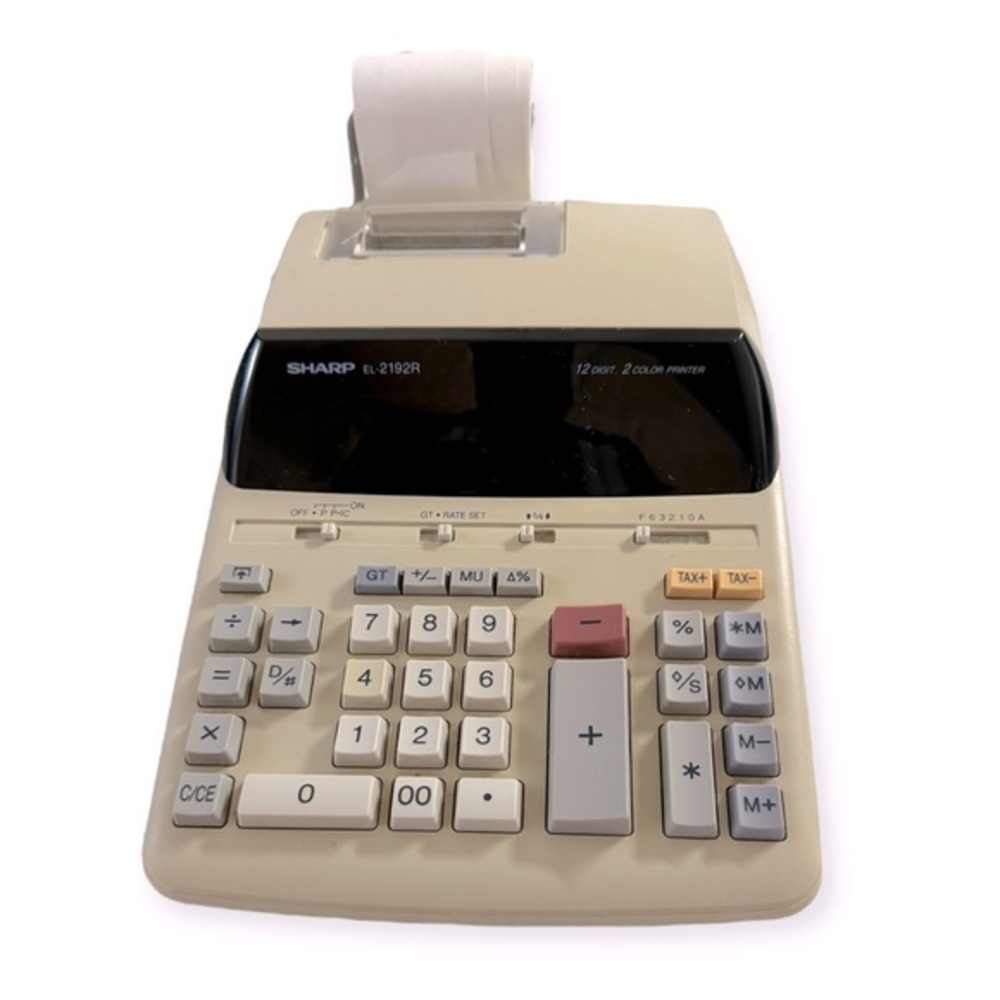 Sharp EL2192R 12 Digit- 2 Color Printer Calculator